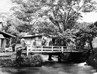 Bridge at the Entrance to the town of Omia, c.1860s